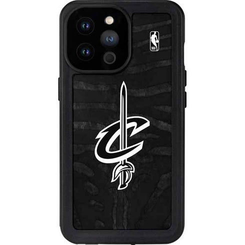 NBA Cleveland Cavaliers Black Animal Print iPhone 14 Pro Max Waterproof Case