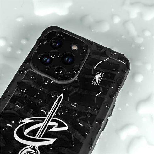 NBA Cleveland Cavaliers Black Animal Print iPhone 14 Pro Max Waterproof Case