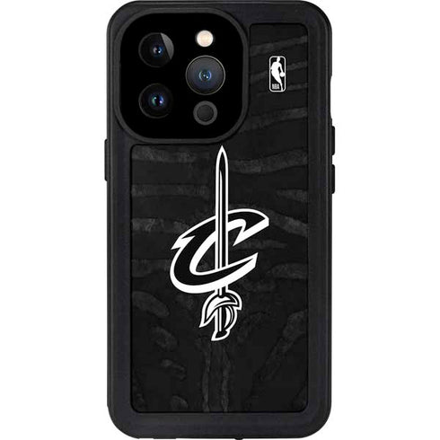 NBA Cleveland Cavaliers Black Animal Print iPhone 14 Pro Waterproof Case