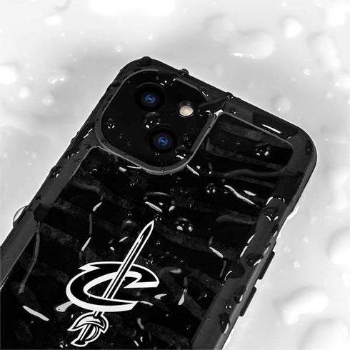 NBA Cleveland Cavaliers Black Animal Print iPhone 15 Plus Waterproof Case