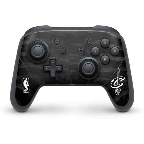 NBA Cleveland Cavaliers Black Animal Print Nintendo Switch Pro Controller Skin