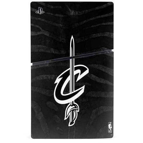 NBA Cleveland Cavaliers Black Animal Print PS5 Slim Digital Edition Console Skin