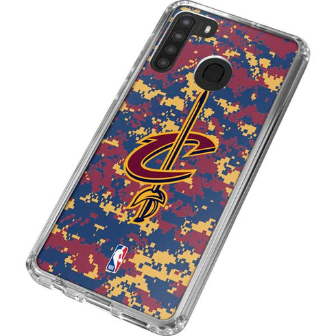 NBA Cleveland Cavaliers Digi Camo Galaxy A21 Clear Case