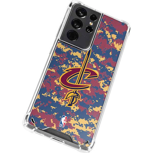 NBA Cleveland Cavaliers Digi Camo Galaxy S21 Ultra 5G Clear Case