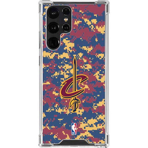 NBA Cleveland Cavaliers Digi Camo Galaxy S22 Ultra Clear Case