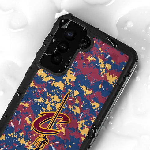 NBA Cleveland Cavaliers Digi Camo Galaxy S23 Plus Waterproof Case