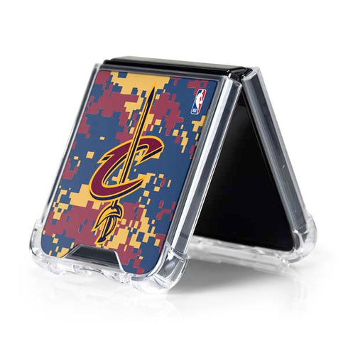 NBA Cleveland Cavaliers Digi Camo Galaxy Z Flip5 5G Clear Case