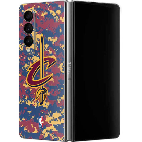 NBA Cleveland Cavaliers Digi Camo Galaxy Z Fold4 5G Skin