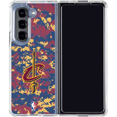 NBA Cleveland Cavaliers Digi Camo Galaxy Z Fold5 5G Clear Case