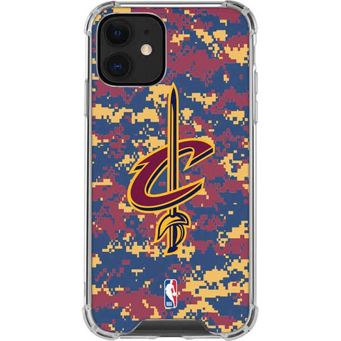 NBA Cleveland Cavaliers Digi Camo iPhone 12 Clear Case