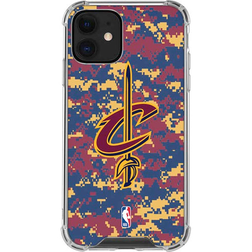 NBA Cleveland Cavaliers Digi Camo iPhone 12 Mini Clear Case