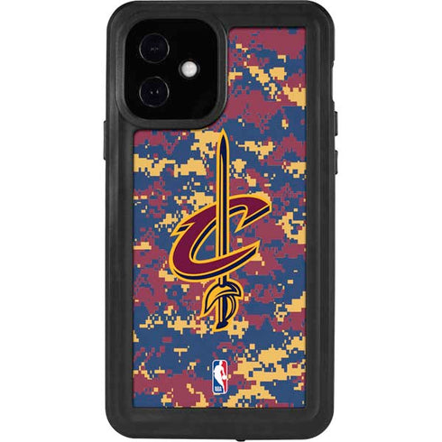 NBA Cleveland Cavaliers Digi Camo iPhone 12 Waterproof Case