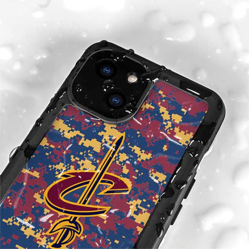 NBA Cleveland Cavaliers Digi Camo iPhone 13 Mini Waterproof Case