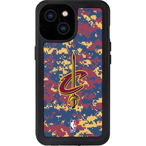 NBA Cleveland Cavaliers Digi Camo iPhone 13 Mini Waterproof Case