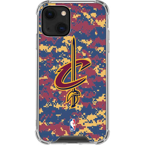 NBA Cleveland Cavaliers Digi Camo iPhone 14 Clear Case