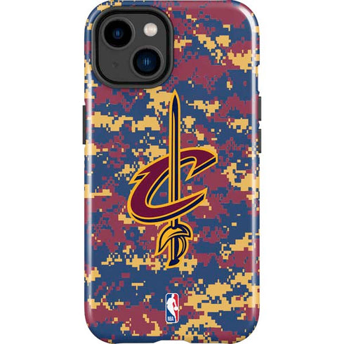 NBA Cleveland Cavaliers Digi Camo iPhone 15 Plus Impact Case