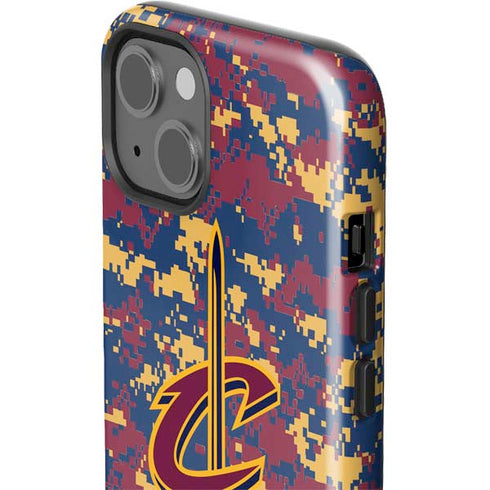 NBA Cleveland Cavaliers Digi Camo iPhone 15 Plus Impact Case