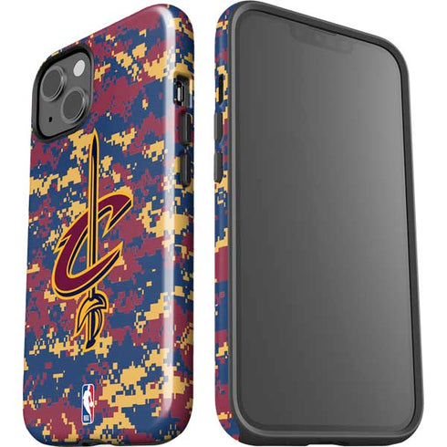NBA Cleveland Cavaliers Digi Camo iPhone 15 Plus Impact Case