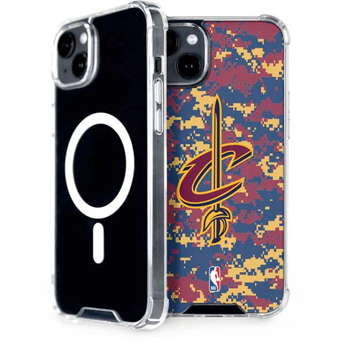 NBA Cleveland Cavaliers Digi Camo iPhone 15 MagSafe Case