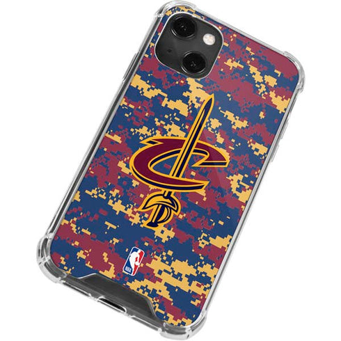NBA Cleveland Cavaliers Digi Camo iPhone 14 Plus Clear Case