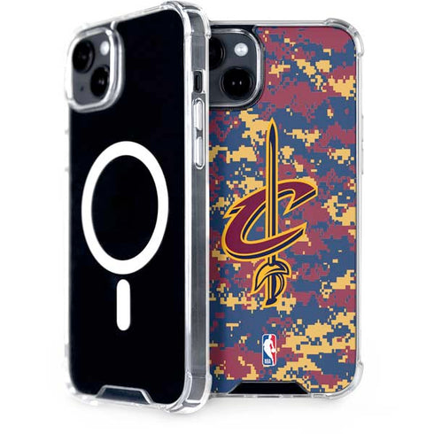 NBA Cleveland Cavaliers Digi Camo iPhone 15 Plus MagSafe Case