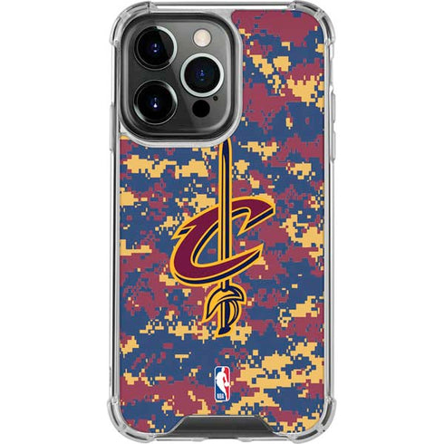 NBA Cleveland Cavaliers Digi Camo iPhone 15 Pro Clear Case