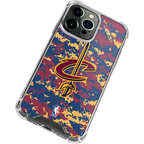 NBA Cleveland Cavaliers Digi Camo iPhone 14 Pro Clear Case