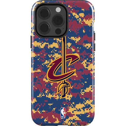 NBA Cleveland Cavaliers Digi Camo iPhone 15 Pro Impact Case