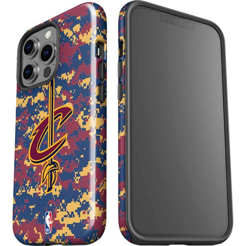 NBA Cleveland Cavaliers Digi Camo iPhone 15 Pro Impact Case