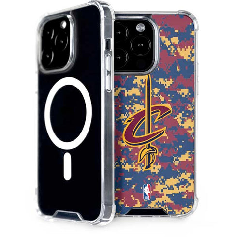 NBA Cleveland Cavaliers Digi Camo iPhone 15 Pro MagSafe Case