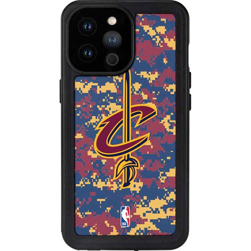 NBA Cleveland Cavaliers Digi Camo iPhone 14 Pro Max Waterproof Case