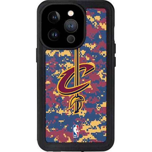 NBA Cleveland Cavaliers Digi Camo iPhone 14 Pro Waterproof Case