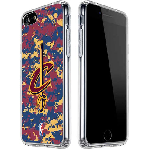 NBA Cleveland Cavaliers Digi Camo iPhone SE (2nd & 3rd Gen) Clear Case