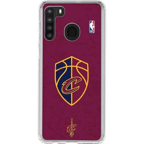 NBA Cleveland Cavaliers Distressed Galaxy A21 Clear Case