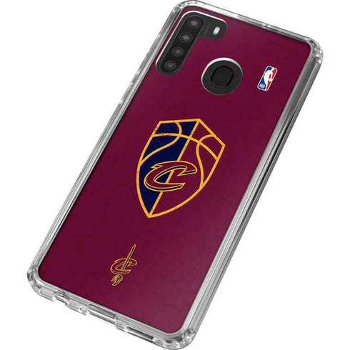 NBA Cleveland Cavaliers Distressed Galaxy A21 Clear Case