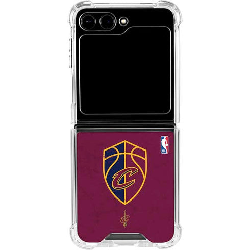 NBA Cleveland Cavaliers Distressed Galaxy Z Flip5 5G Clear Case