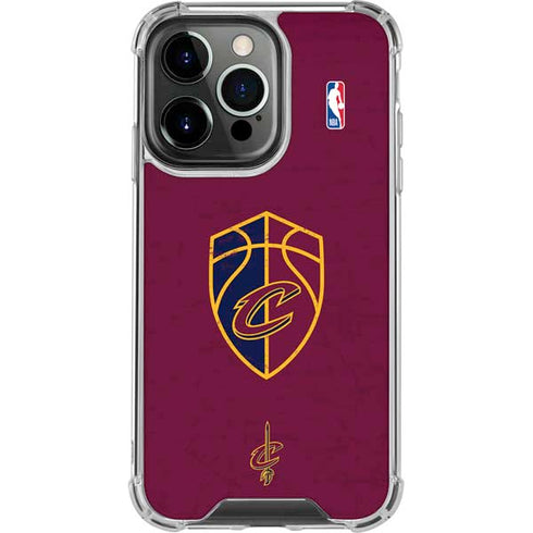 NBA Cleveland Cavaliers Distressed iPhone 15 Pro Clear Case