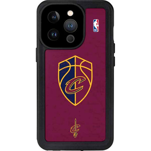 NBA Cleveland Cavaliers Distressed iPhone 15 Pro Waterproof Case
