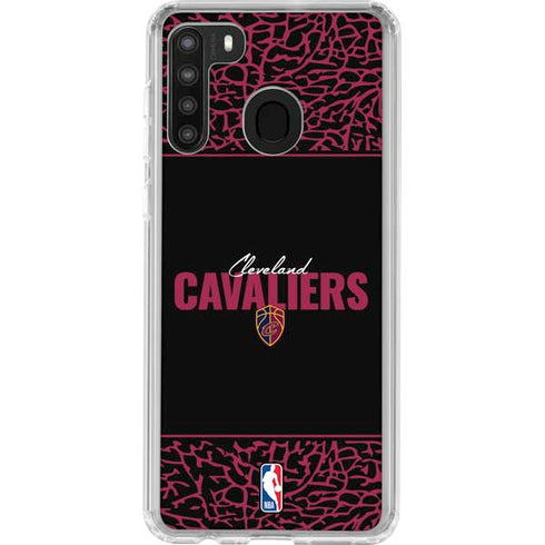 NBA Cleveland Cavaliers Elephant Print Galaxy A21 Clear Case