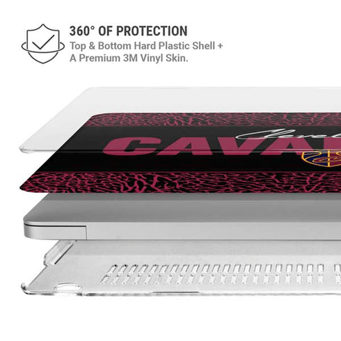 NBA Cleveland Cavaliers Elephant Print MacBook Pro 15in (2016-19) Case plus Skin