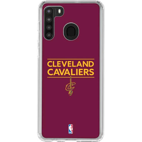 NBA Cleveland Cavaliers Standard - Maroon Galaxy A21 Clear Case