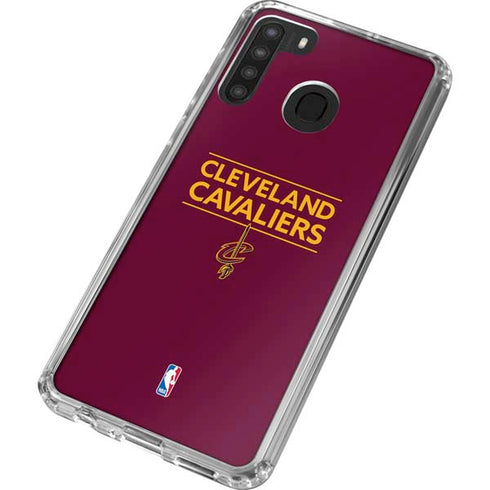 NBA Cleveland Cavaliers Standard - Maroon Galaxy A21 Clear Case