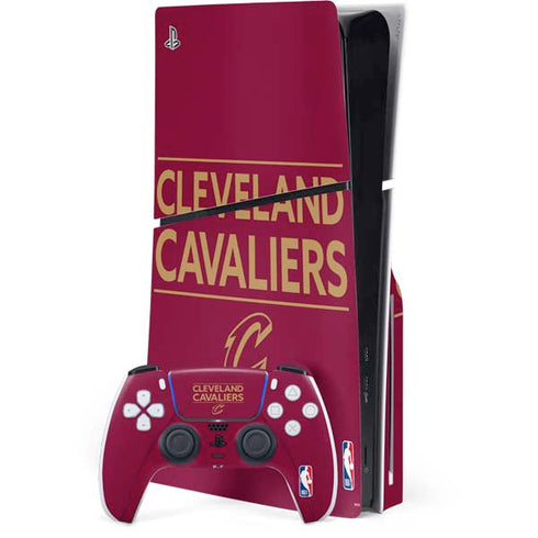 NBA Cleveland Cavaliers Standard - Maroon PS5 Slim Disk Bundle Skin