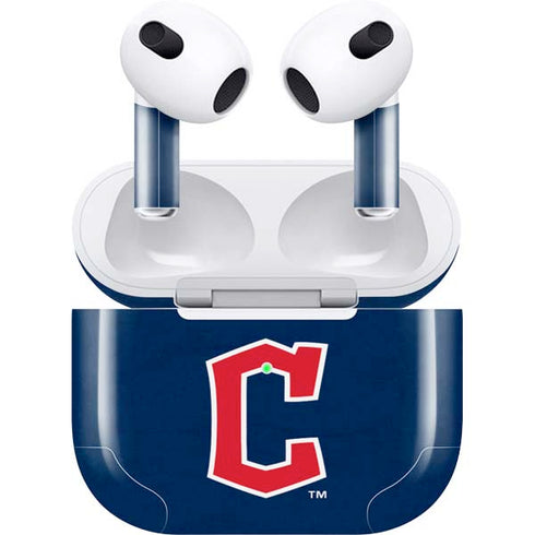 MLB Cleveland Guardians - Solid Distressed Apple AirPods (3rd Gen 2021) Skin