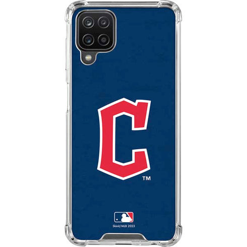 MLB Cleveland Guardians - Solid Distressed Galaxy A12 Clear Case