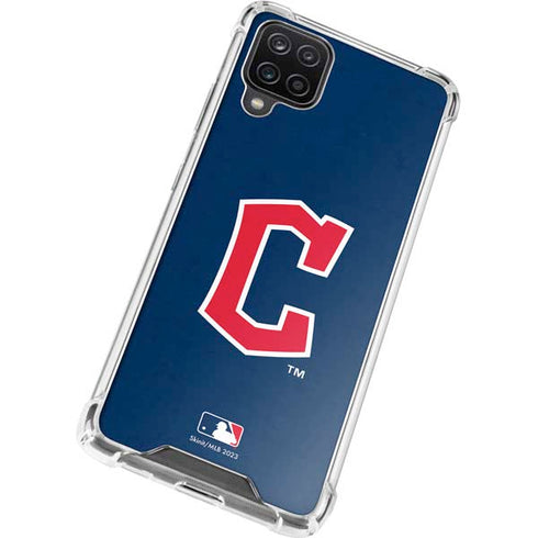 MLB Cleveland Guardians - Solid Distressed Galaxy A12 Clear Case