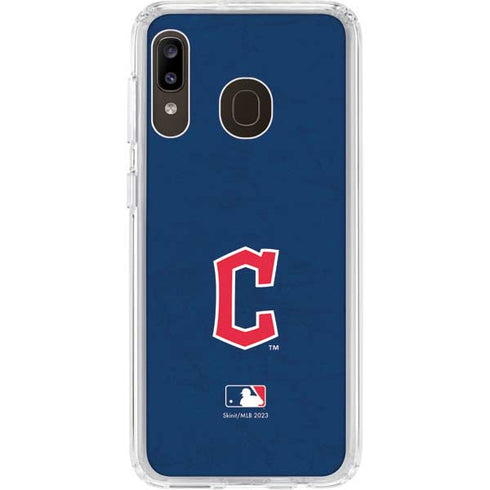 MLB Cleveland Guardians - Solid Distressed Galaxy A20 Clear Case