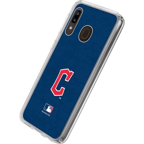 MLB Cleveland Guardians - Solid Distressed Galaxy A20 Clear Case