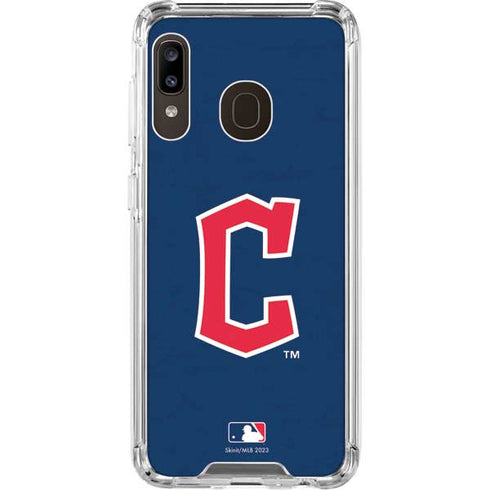 MLB Cleveland Guardians - Solid Distressed Galaxy A30 Clear Case