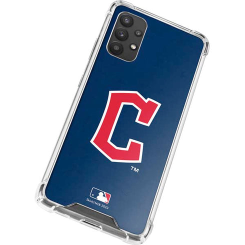 MLB Cleveland Guardians - Solid Distressed Galaxy A32 5G Clear Case